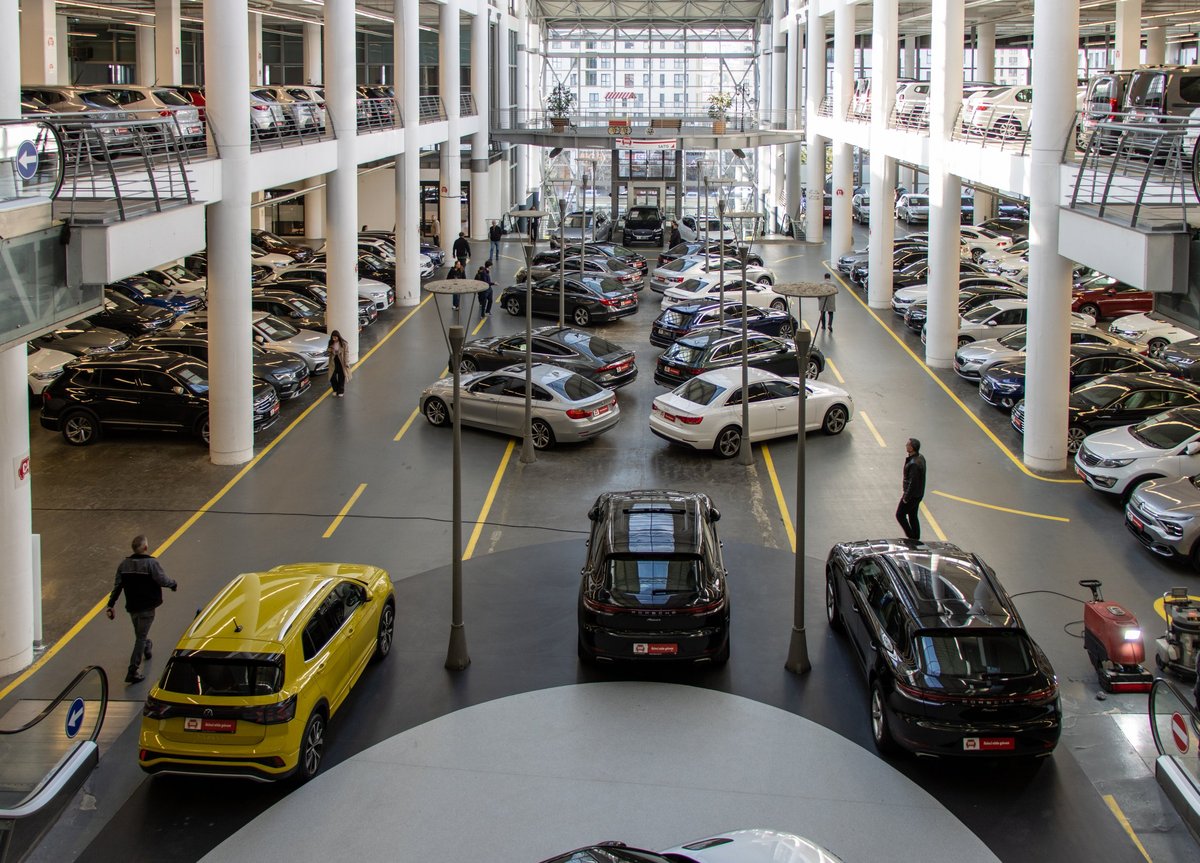 Premium car showroom with diverse vehicle collection